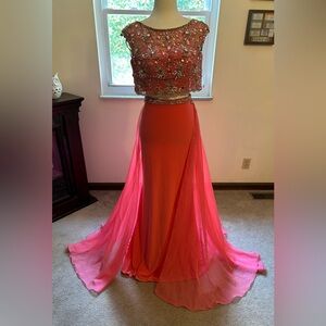 Sherri hill two piece pink dress